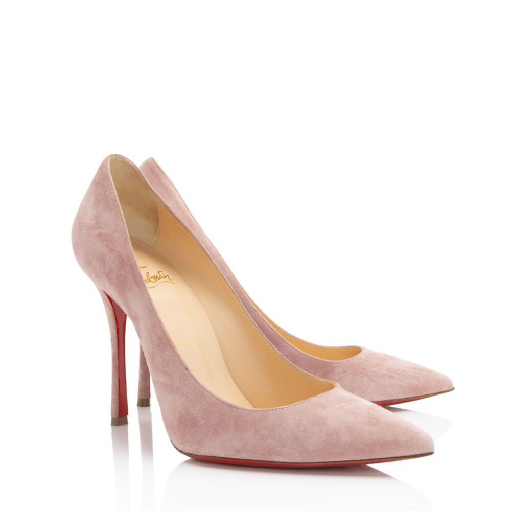 Christian Louboutin Suede Decoltish Pumps - Size 7.5 / 37.5 - Picture 2 of 7